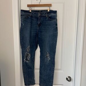 Distressed Blue Jeans